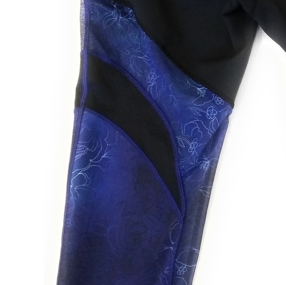 CALIA by Carrie Underwood Womens Blue Floral Mesh Leggings Size M - Picture 7 of 8